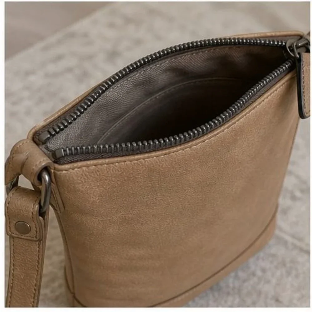 Cognac Woven Crossbody Bag